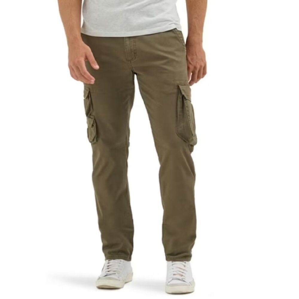 NEW Wrangler Cargo Pants Mens 44x30 Tan Regular Taper Stretch